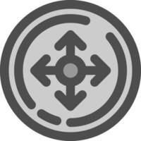 Move Line Filled Greyscale Icon vector