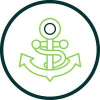 Anchor Line Circle Icon vector