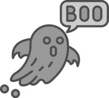 Boo Line Filled Greyscale Icon vector