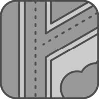 Road Line Filled Greyscale Icon vector