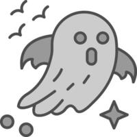 fantasma línea lleno escala de grises icono vector