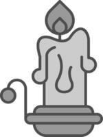 Candles Line Filled Greyscale Icon vector