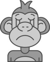 Cry Line Filled Greyscale Icon vector