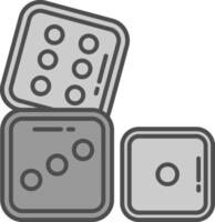 Dices Line Filled Greyscale Icon vector