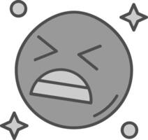 Anguish Line Filled Greyscale Icon vector