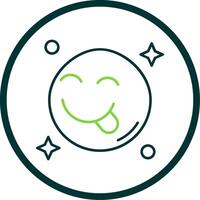 Tongue Line Circle Icon vector