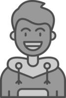 Smile Line Filled Greyscale Icon vector