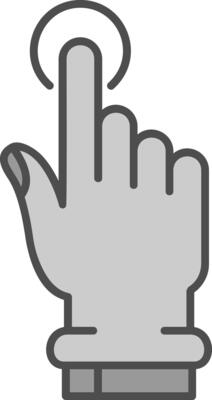Tap Line Filled Greyscale Icon