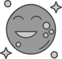 Luna línea lleno escala de grises icono vector