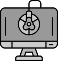 Calibration Line Filled Greyscale Icon vector