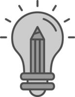 Idea Line Filled Greyscale Icon vector