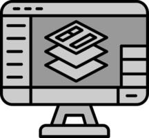 Layers Line Filled Greyscale Icon vector