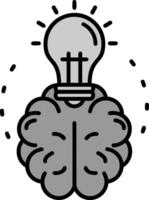 Brainstroming Line Filled Greyscale Icon vector