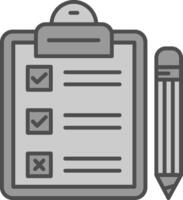 Task Line Filled Greyscale Icon vector