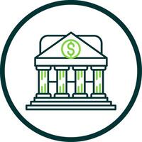 Bank Line Circle Icon vector