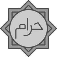 Haram Line Filled Greyscale Icon vector