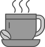 café línea lleno escala de grises icono vector