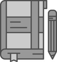 Note Line Filled Greyscale Icon vector