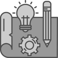 Blueprint Line Filled Greyscale Icon vector