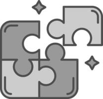 Puzzle Line Filled Greyscale Icon vector