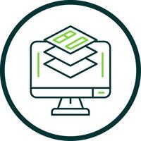 Layer Line Circle Icon vector