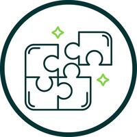 Puzzle Line Circle Icon vector