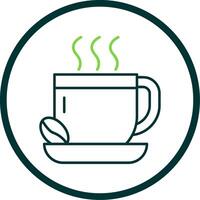café línea circulo icono vector