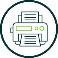 Printer Line Circle Icon vector
