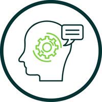 Thinking Line Circle Icon vector