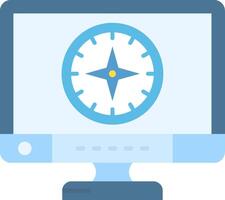 Brújula plano ligero icono vector
