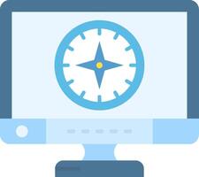 Compass Flat Light Icon vector