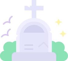 Grave Flat Light Icon vector