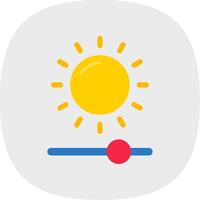 Brightness Flat Curve Icon vector