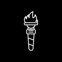 Torch Line Inverted Icon vector