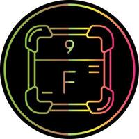 Fluorine Line Gradient Due Color Icon vector