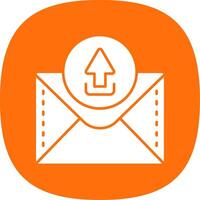 Upload Glyph Curve Icon vector