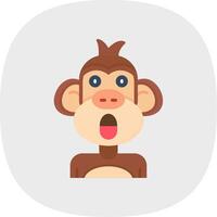 Surprised Flat Curve Icon vector