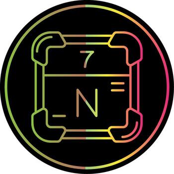 Nitrogen Line Gradient Due Color Icon vector
