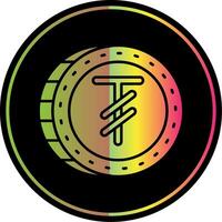 Tugrik Glyph Due Color Icon vector