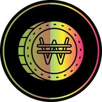 Won Glyph Due Color Icon vector