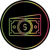 Dollar Line Gradient Due Color Icon vector