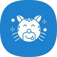 Tongue Glyph Curve Icon vector