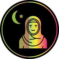 Muslim Glyph Due Color Icon vector