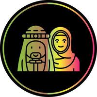 Muslim Glyph Due Color Icon vector