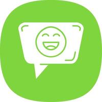 Happy Glyph Curve Icon vector