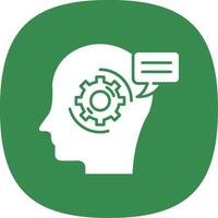 Thinking Glyph Curve Icon vector