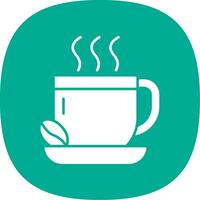 Coffee Glyph Curve Icon vector