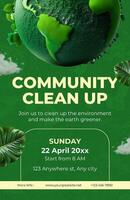 green clean up earth day poster template