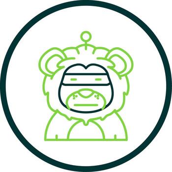 Robot Line Circle Icon vector