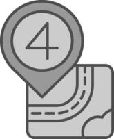 Four Line Filled Greyscale Icon vector